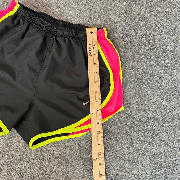 Nike Dri Fit Lined Running Shorts Women's Size XS Black Neon Yellow Pink - Picture 5 of 10